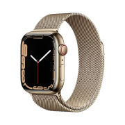 Apple Watch Series 7 41mm Cellular Gold Stainless Steel Case with Milanese Loop Gold (Korean Ver.)