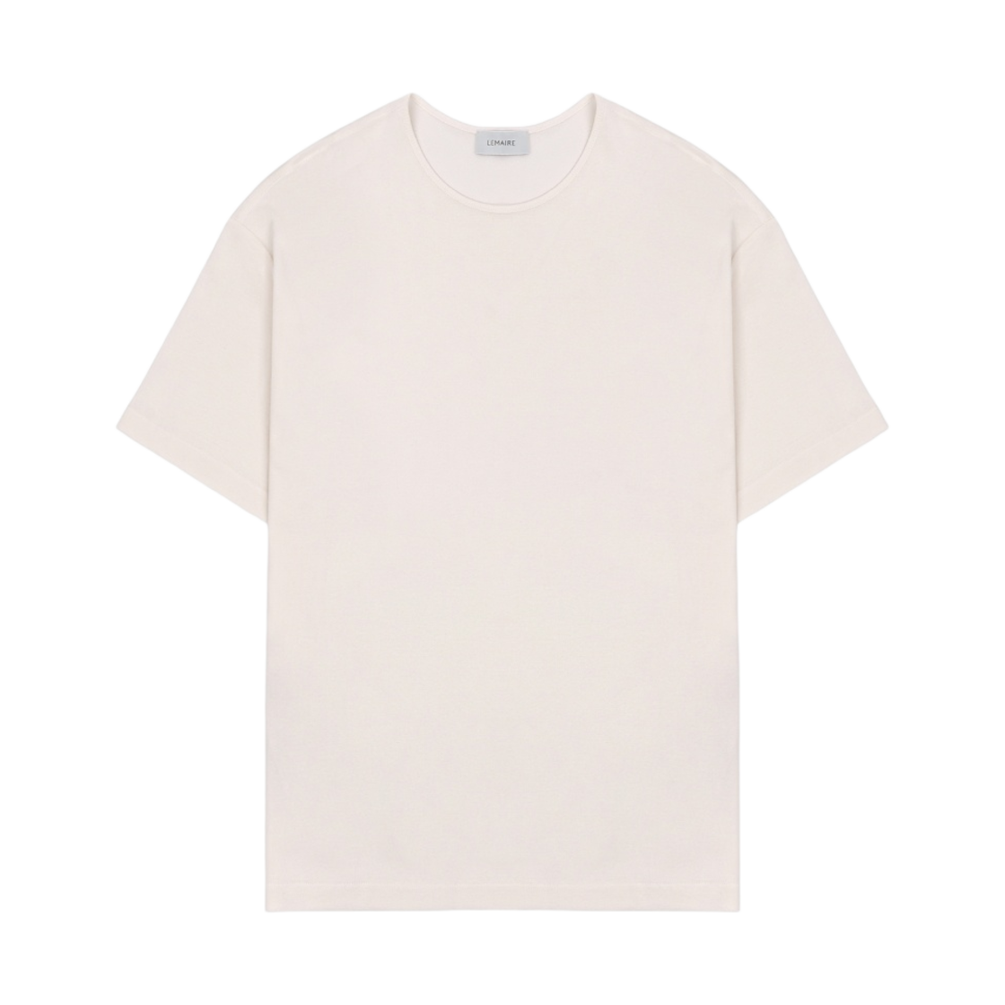 르메르 파인 립 저지 티셔츠 초크(Lemaire Fine Rib Jersey T-Shirt Chalk) - 1