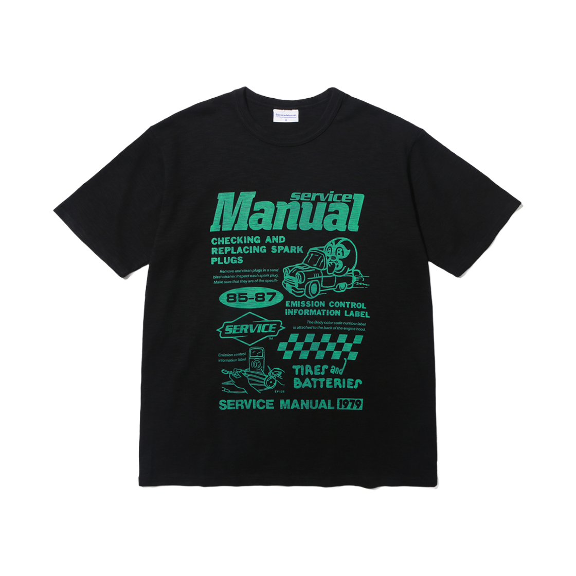 서비스매뉴얼 85-87 슬럽 티셔츠 블랙(Service Manual 85-87 Slub T-Shirts Black)