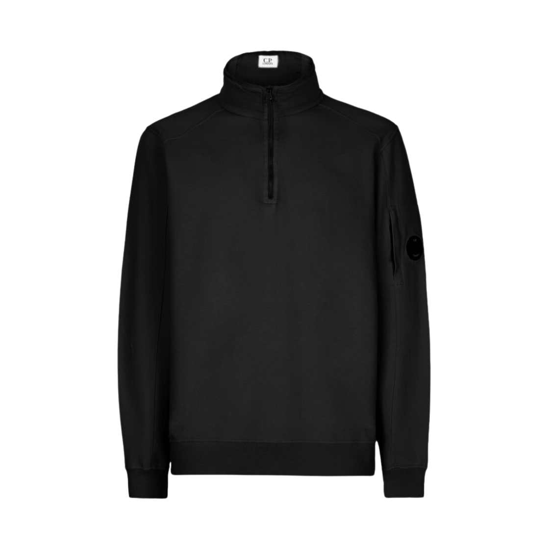 C.P. 컴퍼니 라이트 플리스 쿼터 집 스웨트셔츠 블랙 - 22SS(C.P. Company Light Fleece Quarter Zipped Sweatshirt Black - 22SS) - 1