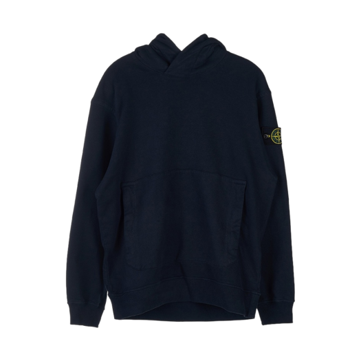 Stone Island 61820 Cotton Fleece Hooded Sweatshirt Navy Blue - 22FW