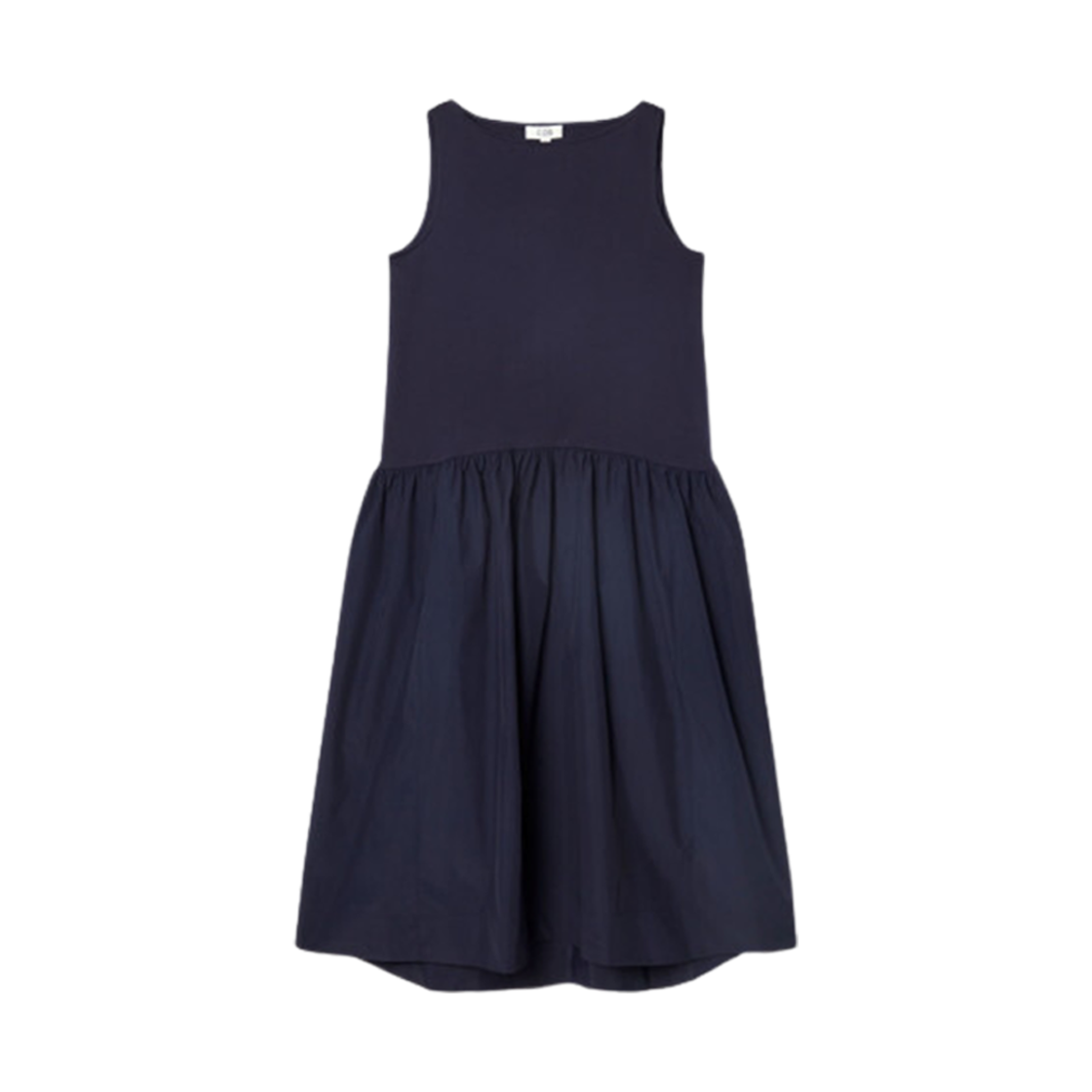 (W) 코스 볼류미너스 슬리브리스 미디 드레스 네이비((W) COS Voluminos Sleeveless Midi Dress Navy)