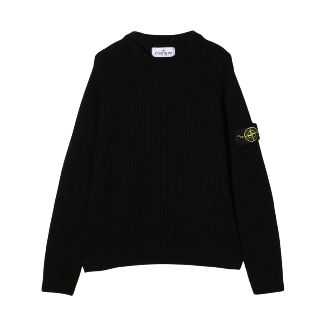 (키즈) 스톤 아일랜드 505A3 램스울 크루넥 니트 블랙 - 22SS((Kids) Stone Island 505A3 Lambswool Crewneck Knit Black - 22SS) - 1
