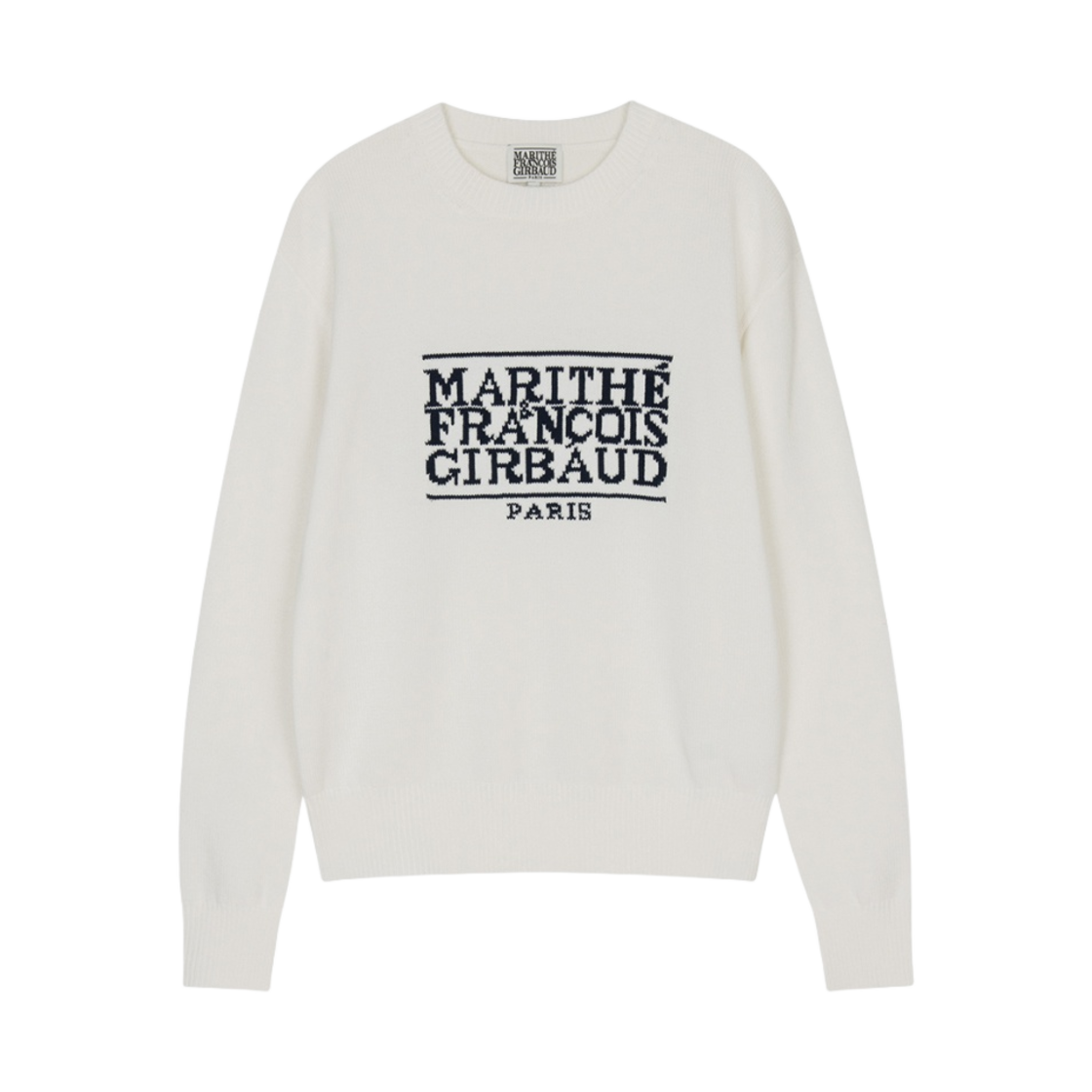 MFG45CKN201IVR Marithe Francois Girbaud Classic Logo Knit Pullover Melange Ivory