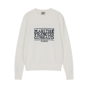 Marithe Francois Girbaud Classic Logo Knit Pullover Melange Ivory