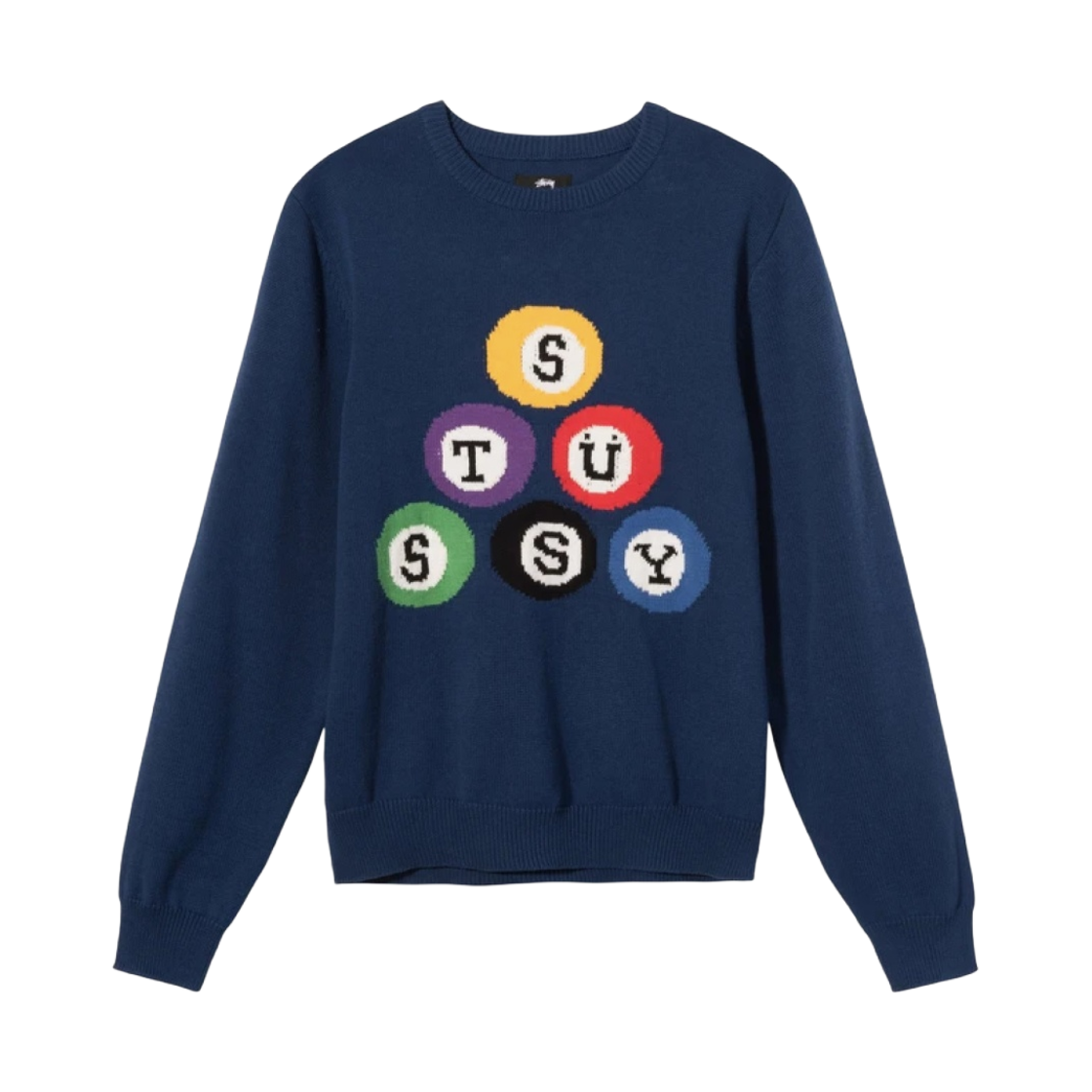 스투시 빌리아드 스웨터 네이비