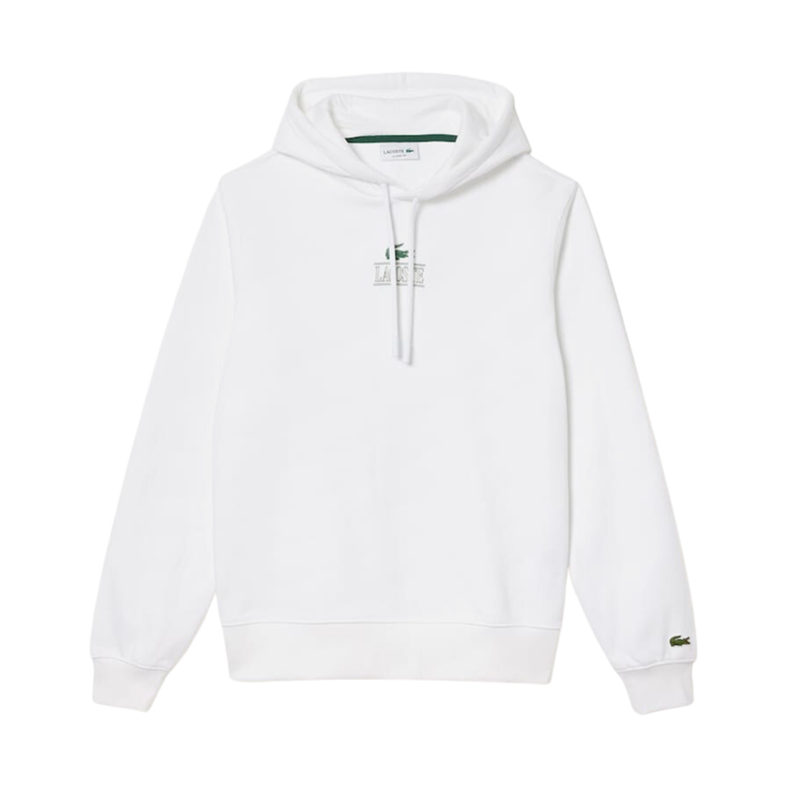 라코스테 뉴 로고 포인트 후드 스웨트셔츠 화이트(Lacoste New Logo Point Hoodie Sweatshirt White) - 1