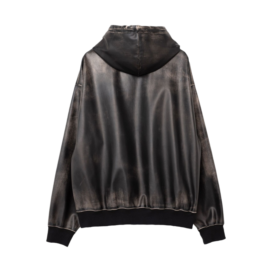 메종 미하라 야스히로 신세틱 레더 후드 블랙(Maison Mihara Yasuhiro Synthetic Leather Hoodie Black) - 2