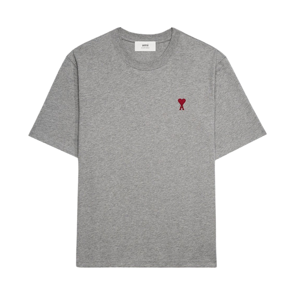 아미 스몰 하트 로고 박시 핏 티셔츠 헤더 그레이(AMI de Coeur Boxy Fit T-Shirt Heather Grey)