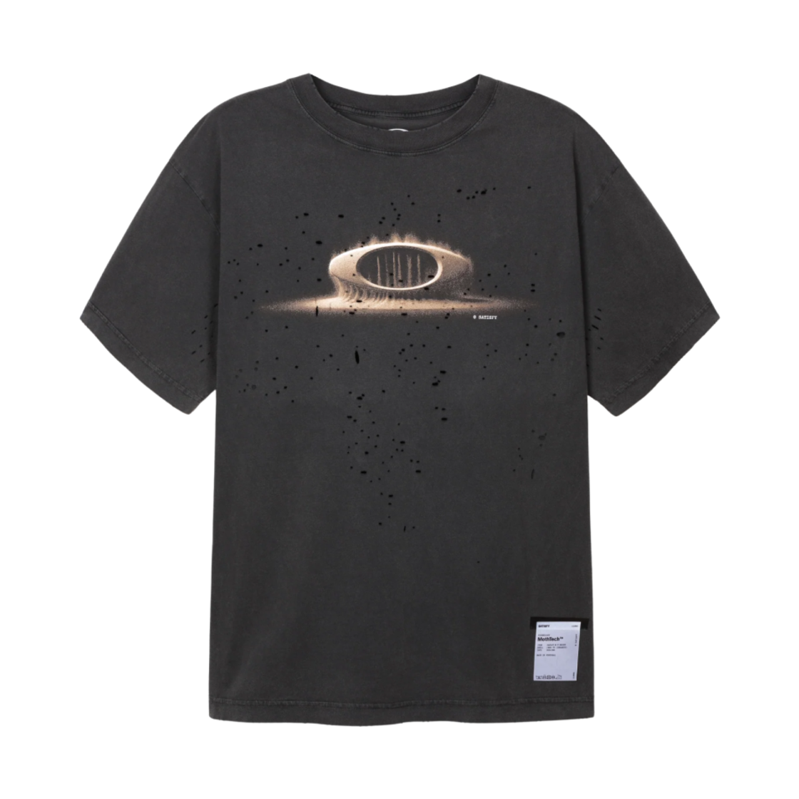 오클리 x 새티스파이 모스테크 티셔츠 에이지드 블랙(Oakley x Satisfy Mothtech T-Shirt Aged Black)