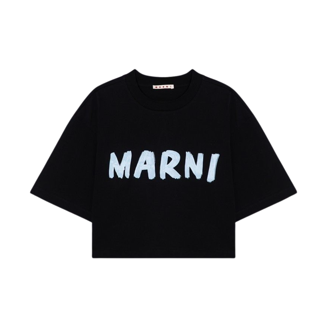 THJE0333P0-USCS11-L2N99 (W) Marni Logo Cropped T-Shirt Black
