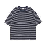NOMANUAL NM Border T-Shirt Dark Navy