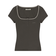 COYSEIO Prong Snap Mini Logo Tee Ash Brown