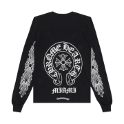 Chrome Hearts Horseshoe Logo Long Sleeve T-Shirt Black - Miami Exclusive