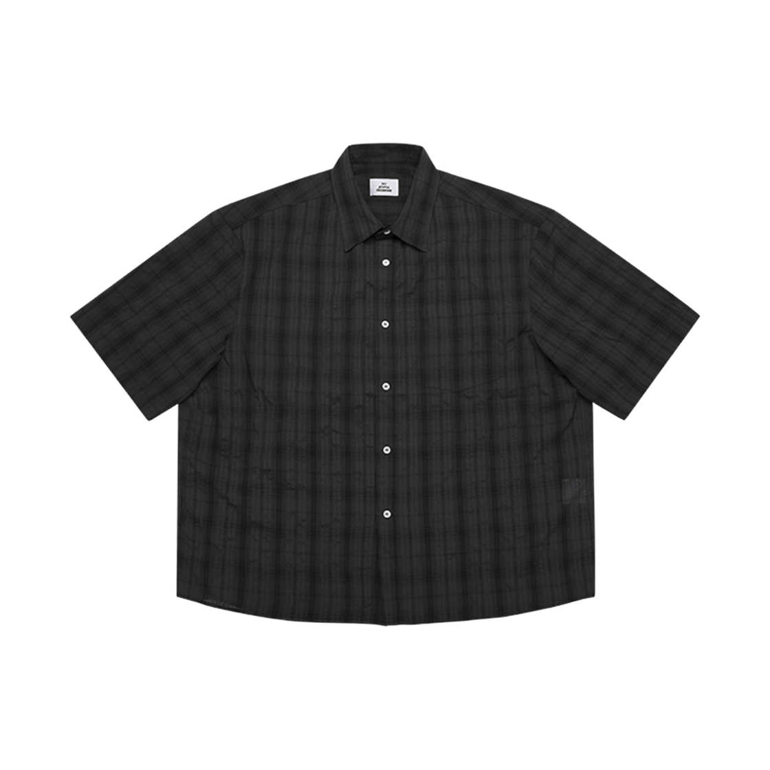 엠제이디 오버사이즈 체크 반팔 셔츠 차콜(MJD Oversized Check Half Shirt Charcoal)