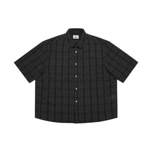 25SSYS01 MJD Oversized Check Half Shirt Charcoal