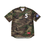 Supreme S Logo Baseball Henley Woodland Camo - 24FW