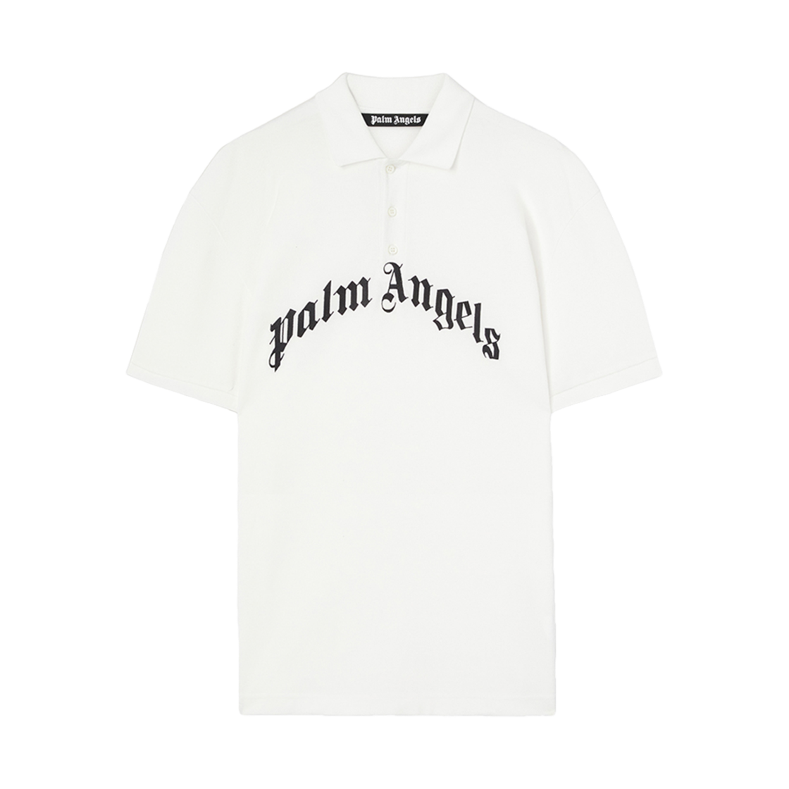 P8TMMS190 PALM ANGELS Curved Logo Polo SS Off White