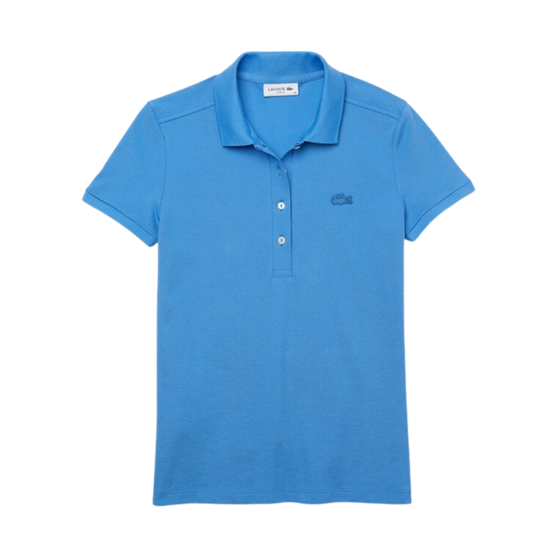 (W) 라코스테 4 버튼 슬림핏 폴로 셔츠 블루((W) Lacoste 4 Button Slim-Fit Polo Shirt Blue) - 1