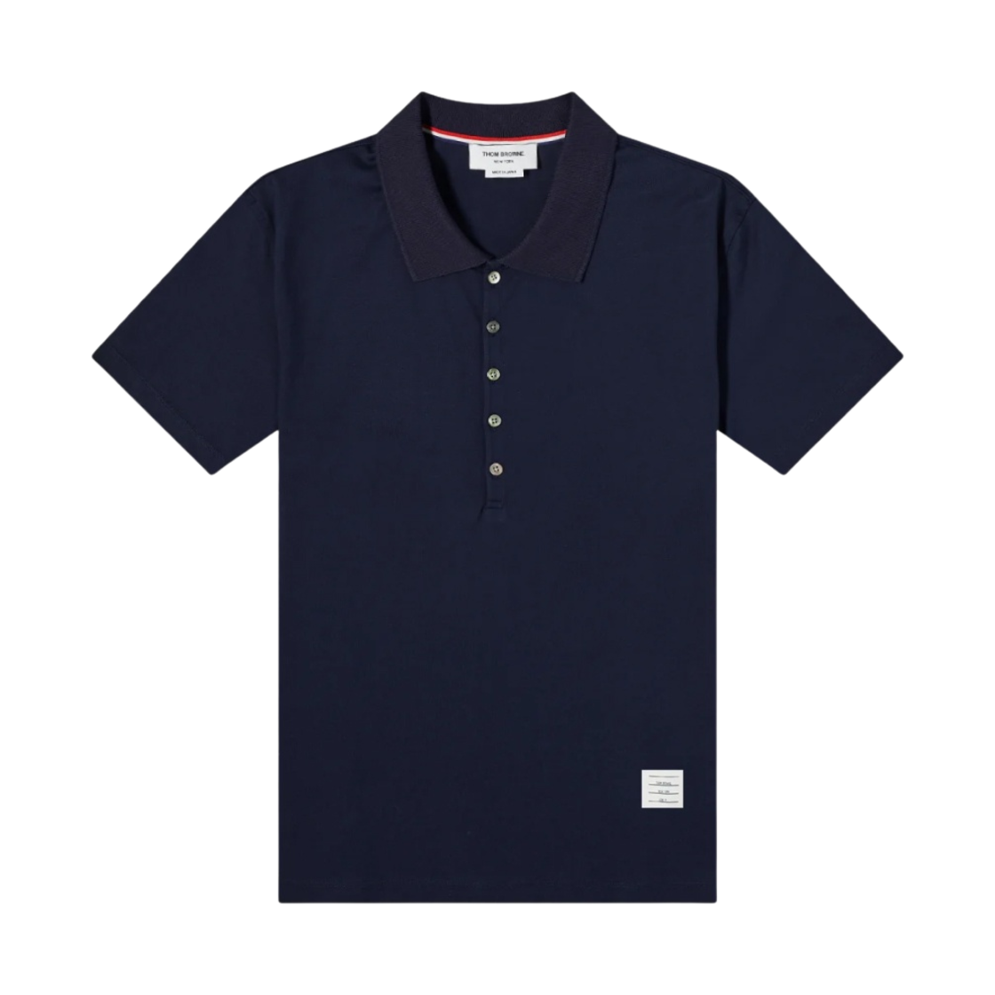 톰브라운 릴렉스 핏 숏슬리브 폴로 셔츠 네이비(Thom Browne Relaxed Fit Short Sleeve Polo Shirt Navy) - 1