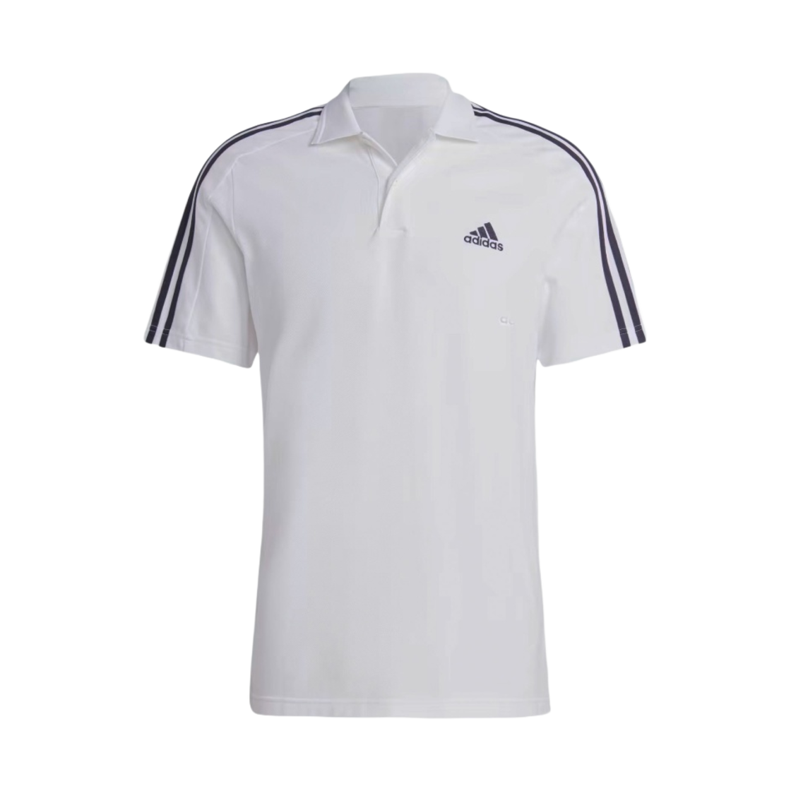 아디다스 에센셜 피케 자수 스몰 로고 삼선 폴로 셔츠 화이트 블랙 - US 사이즈(Adidas Essentials Pique Embroidered Small Logo 3-Stripes Polo Shirt White Black - US Sizing) - 1