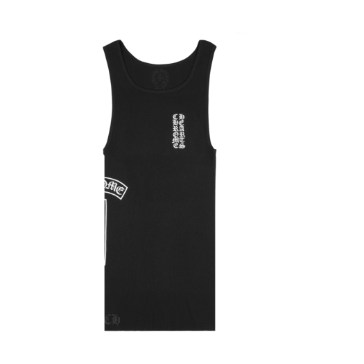 Chrome Hearts Eyechart Logo Tank Top Black