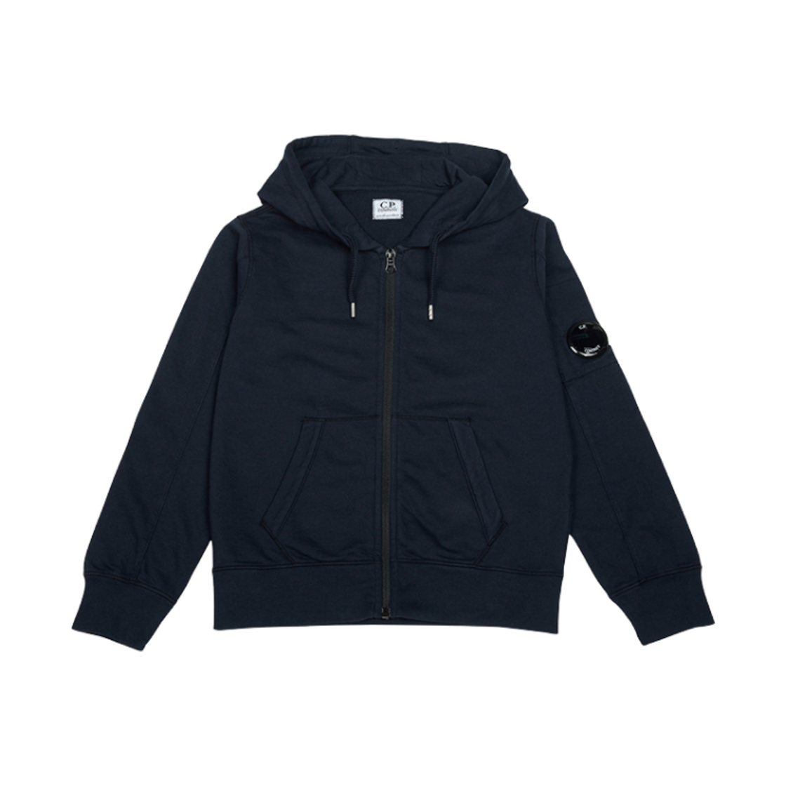 (키즈) C.P. 컴퍼니 U16 라이트 플리스 렌즈 후드 토탈 이클립스 블루 - 23FW((Kids) C.P. Company U16 Light Fleece Lens Hoodie Total Eclipse Blue - 23FW) - 1