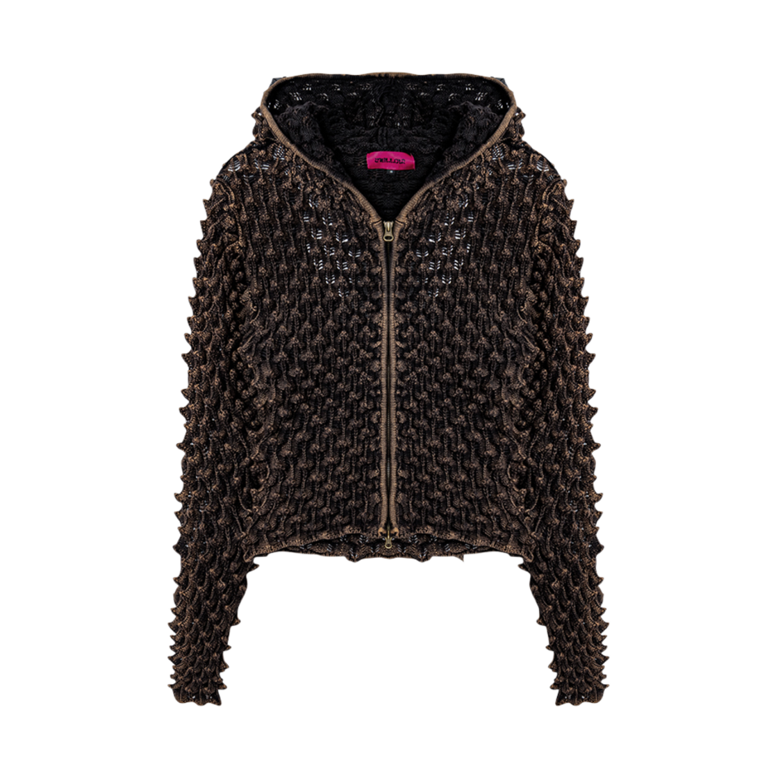 WL244KHZ02WDGY MELLOW Romanesco Knit Zip-Up Dark Grey