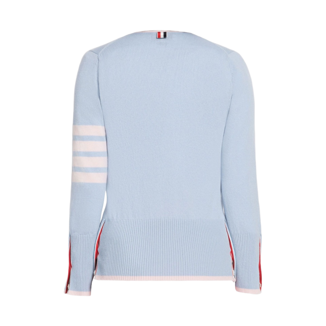 (W) 톰브라운 캐시미어 사선 브이넥 가디건 라이트 블루((W) Thom Browne Cashmere 4-Bar V-Neck Cardigan Light Blue) - 2