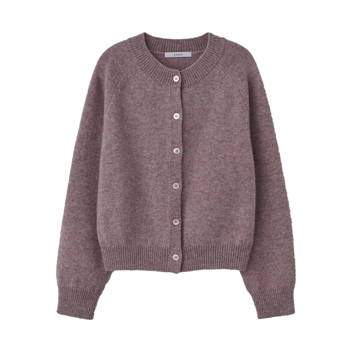 24WTKN002HPF Blank03 Shaggy Dog Knit Cardigan Shetland Wool Heather Pink