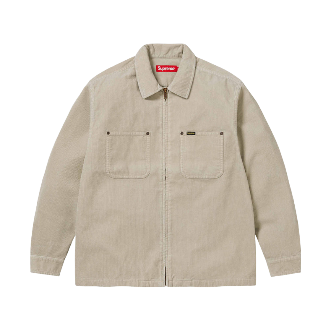 슈프림 워시드 코듀로이 집업 셔츠 탄 - 24SS