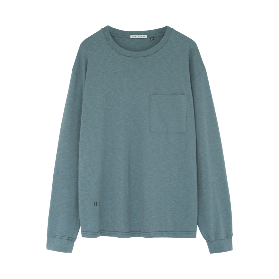 HM5LTL2901HJ Polyteru Human Index Human Pocket Long Sleeve Jade Blue