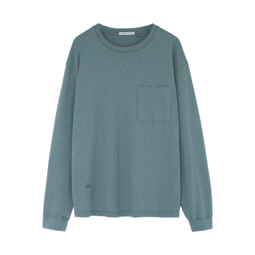 HM5TTL2902HJ Polyteru Human Index Human Pocket Long Sleeve Jade Blue