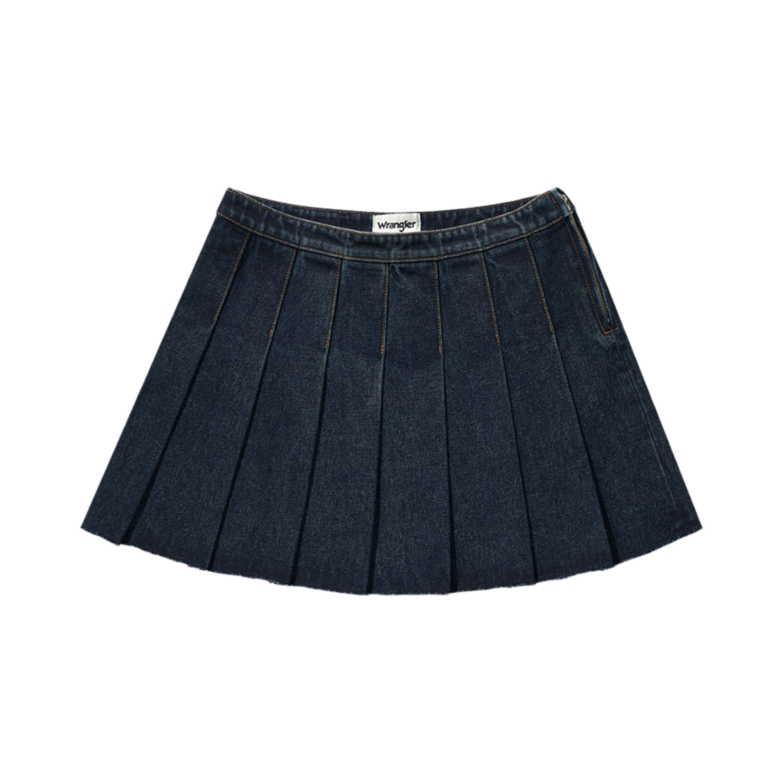 (W) 랭글러 데님 플리츠 스커트 인디고 다크