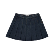 (W) Wrangler Pleated Denim Skirt Indigo Dark