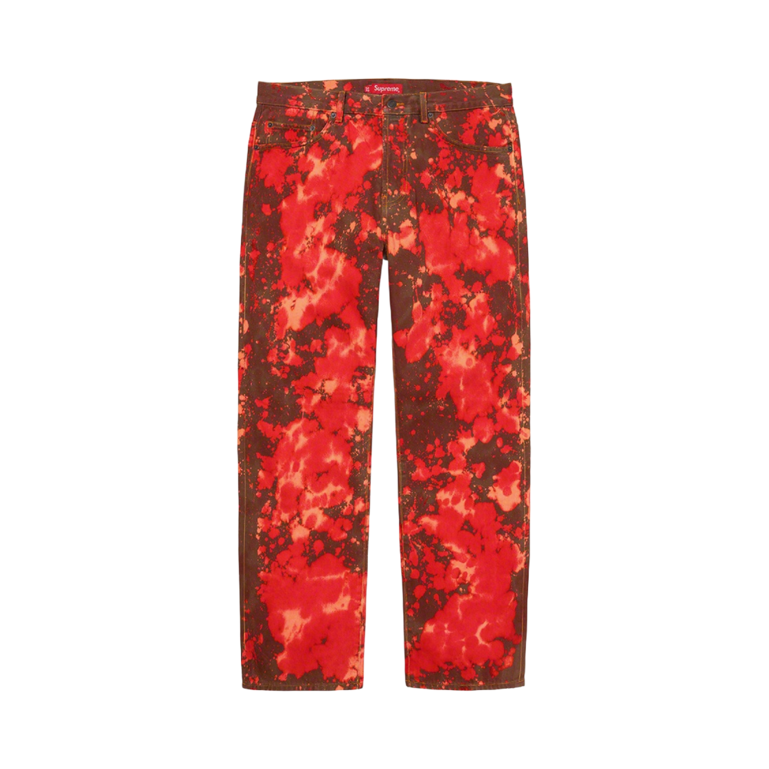 슈프림 레귤러 진 블리치드 레드 - 21FW(Supreme Regular Jean Bleached Red - 21FW) - 1