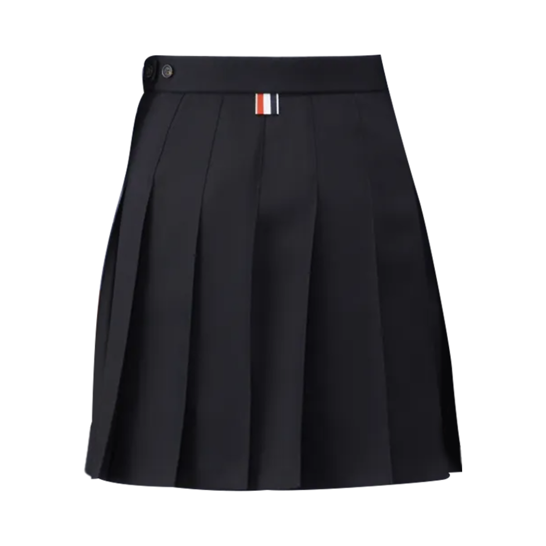 (W) 톰브라운 울 프레스코 플리츠 미니 스커트 블랙((W) Thom Browne Wool Fresco Pleated Mini Skirt Black) - 2
