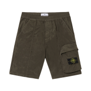 Stone Island L100007 Nylon Metal in Econyl Comfort Fit Cargo Bermuda Shorts with Elasticated Waistband Military Green - 25SS