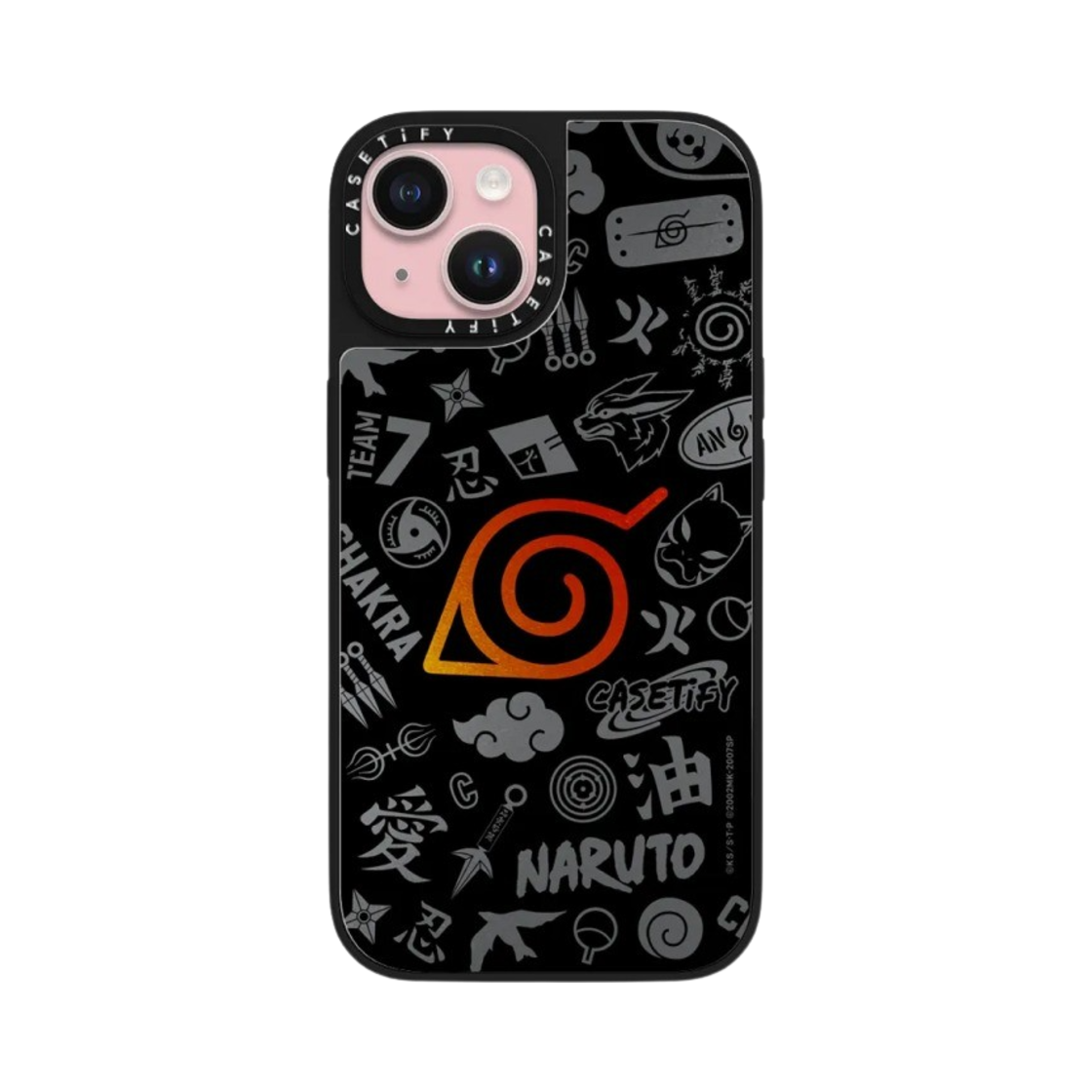 케이스티파이 x 나루토 모티프 맥세이프 미러 아이폰 케이스 실버 블랙(Casetify x Naruto Motif MagSafe Mirror iPhone Case Silver Black) - 1