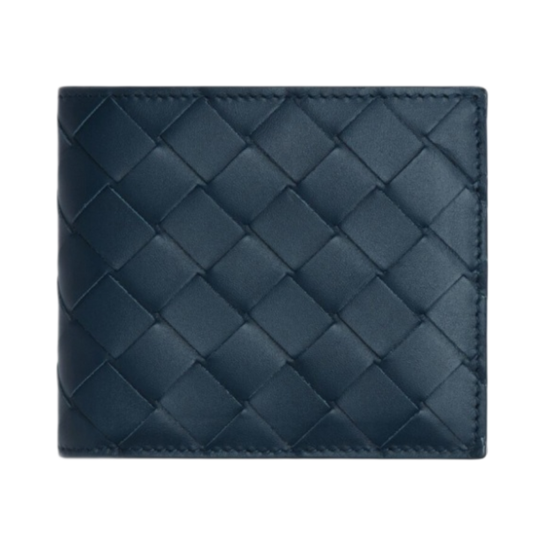 보테가 베네타 인트레치아토 코인 반지갑 딥 블루(Bottega Veneta Intrecciato Bi-Fold Wallet with Coin Purse Deep Blue) - 1