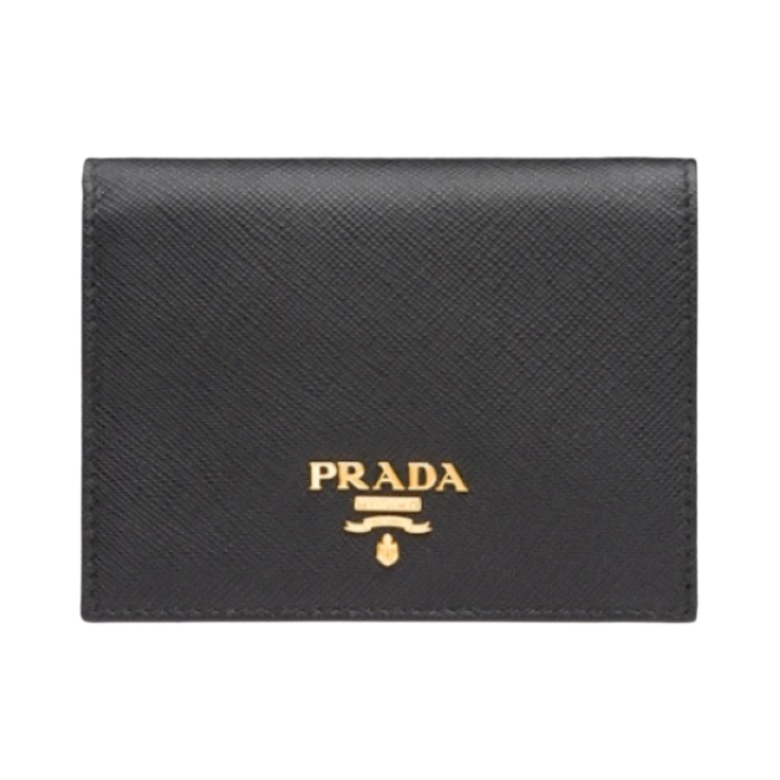 1MV204-QWA-F0002 Prada Saffiano Metal Logo Wallet Black