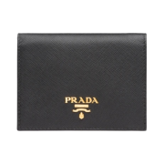 Prada Saffiano Metal Logo Wallet Black