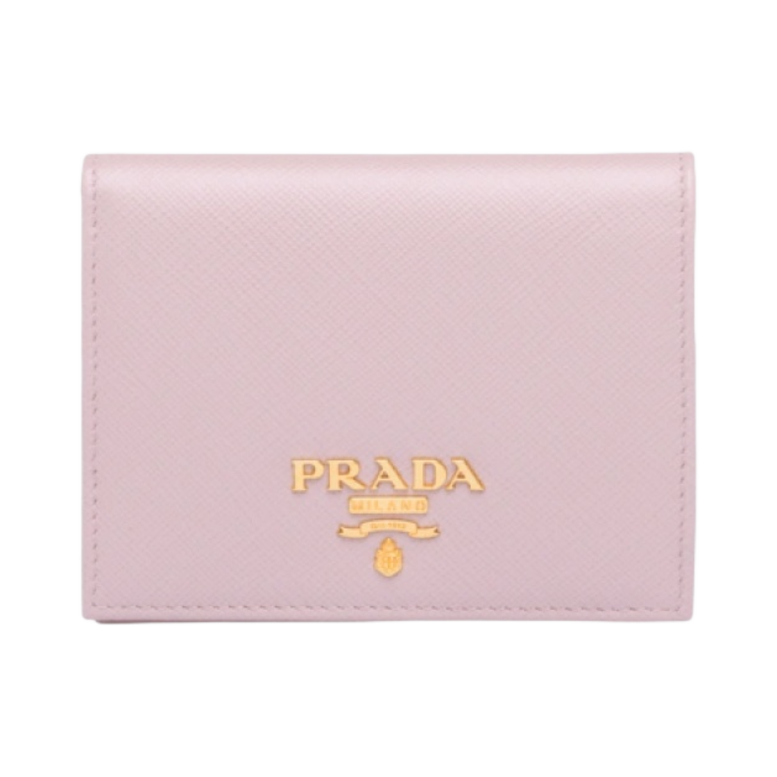 1MV204-QWA-F0E18 Prada Small Saffiano Leather Metal Logo Wallet Alabaster Pink