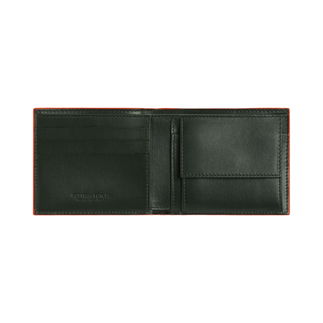 보테가 베네타 카세트 코인 반지갑 다크 그린 오렌지(Bottega Veneta Cassette Bi-Fold Wallet with Coin Purse Dark Green Orange) - 2