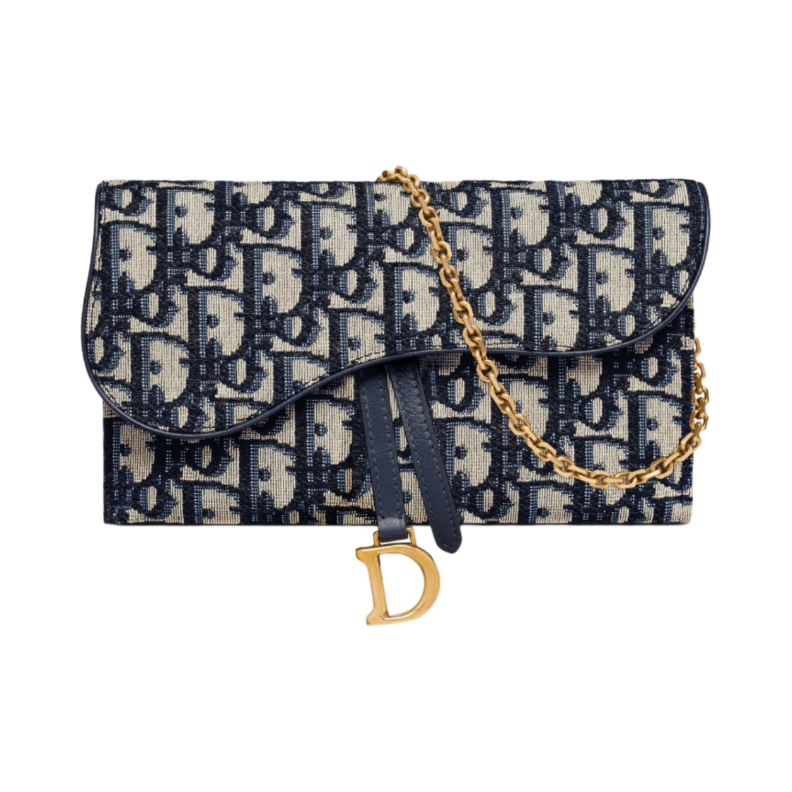 S5614CTZQ-M928 Dior Saddle Wallet Blue Dior Oblique Jacquard