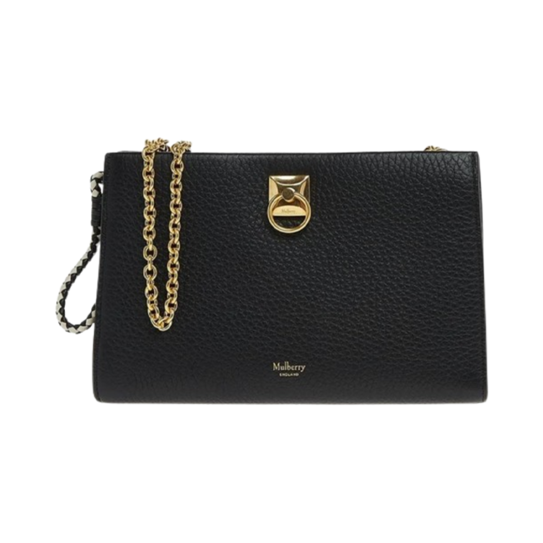 RL7000-736A100 Mulberry Heavy Grain Iris Chain Wallet Black