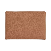 Hermes Calvi Duo Compact Verso Card Holder Mysore Goatskin & Palladium Quebracho Mauve Sylvestre