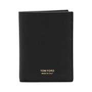 Tom Ford Grain Leather Folding Card Holder Black