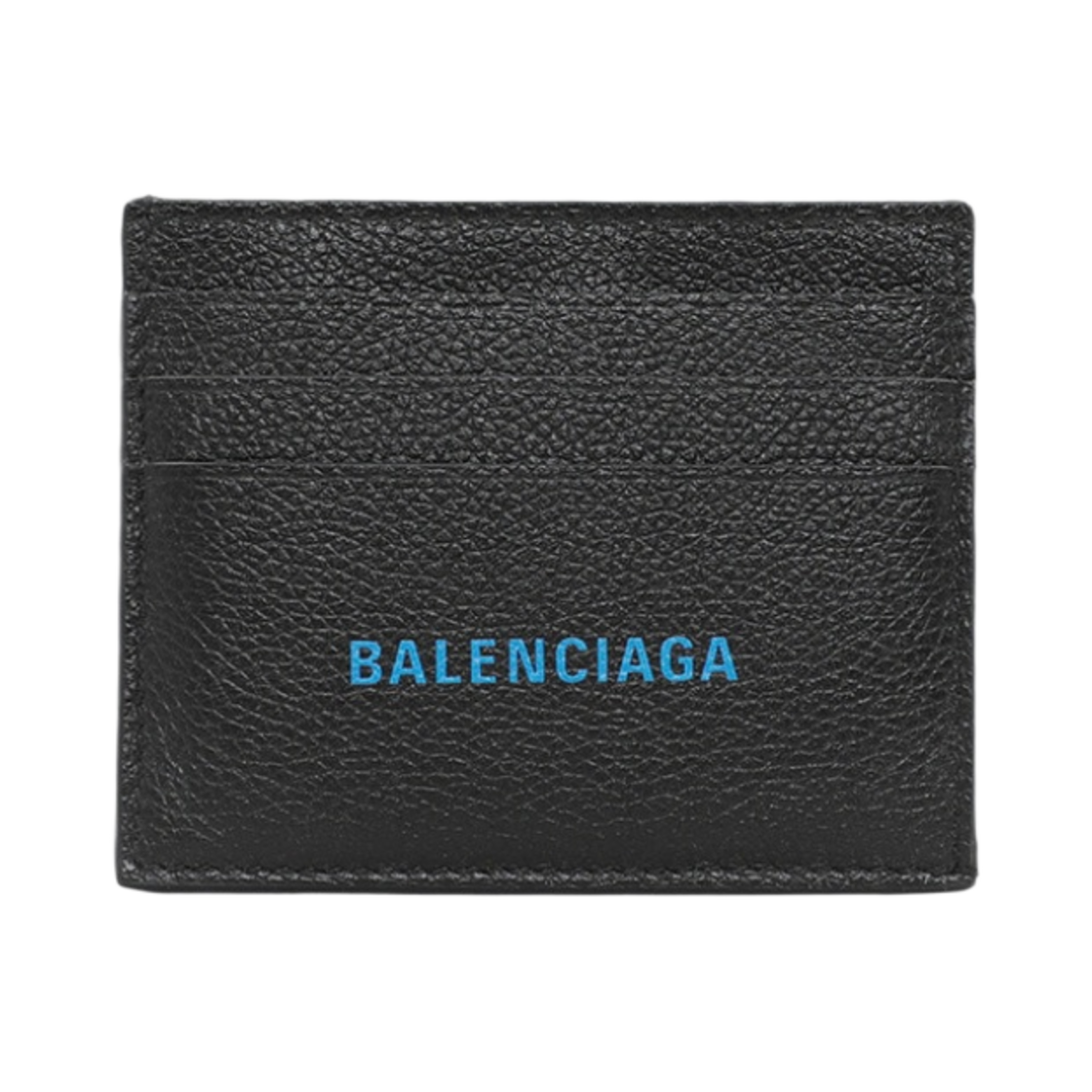 발렌시아가 그레인드 카프스킨 캐쉬 스플릿 카드 홀더 블랙 블루(Balenciaga Grained Calfskin Cash Split Card Holder Black Blue) - 1