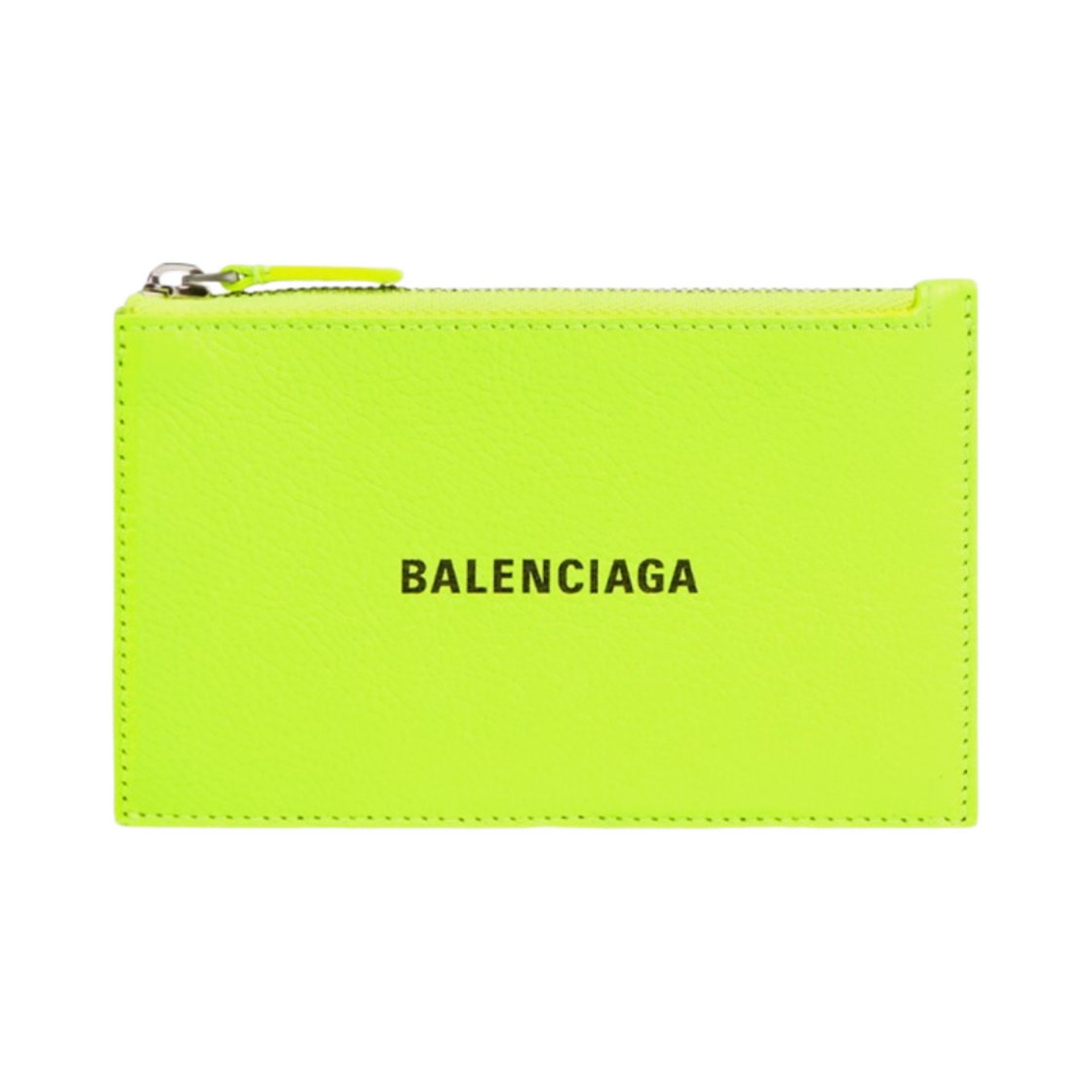 6405352UQ137260 Balenciaga Cash Large Long Coin and Card Holder Yellow Fluo Silver